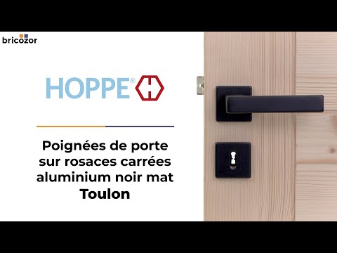 Paire de poignées sur rosaces carrées - aluminium noir mat - Toulon HOPPE