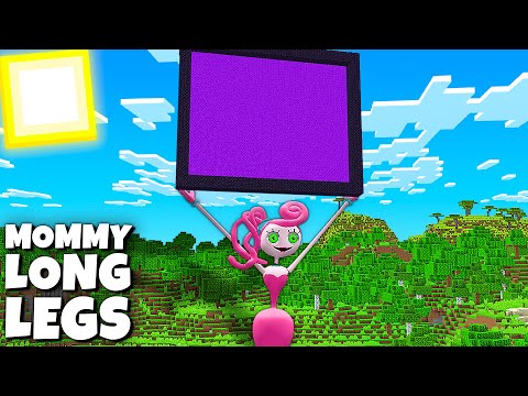 GIANT MOMMY LONG LEGS HOLDING BIGGEST PORTAL in Minecraft ! NEW HUGE PORTAL ! Funny animations