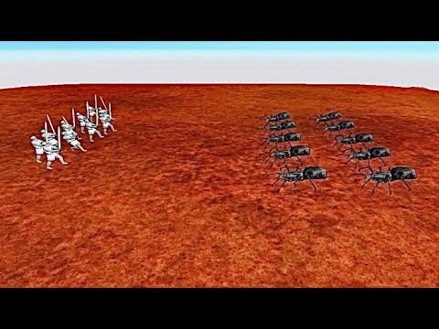 🕷🗡10 TEUTONIC KNIGHT vs 10 SABER-TOOTHED SPIDER who will win?-ARBS|Sandbox Mod