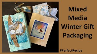 Mixed Media Winter Gift Packaging #AJOSPerfectRecipe