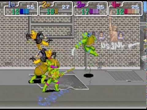 Teenage Mutant Ninja Turtles arcade 4 player Netplay 60fps