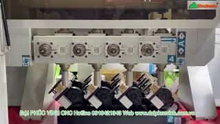 new 2023 Máy cnc 4 trục 16 dao 2 bộ kẹp phôi 180/360 độ Woodmaster