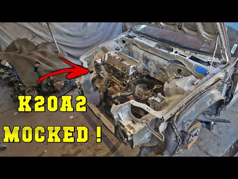 Budget K Swap CRX Pt4 : Brake Tucked + Bay Prep for Paint!
