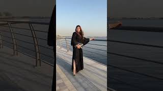 Black Sequins Embroidered Chiffon Kaftan - Video 4