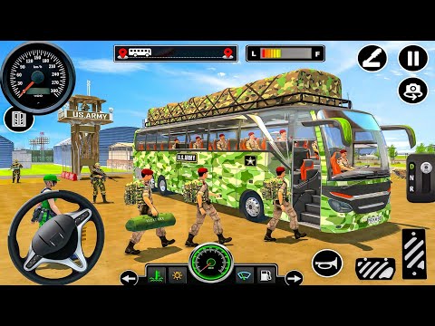Offroad Army Bus Driving - US  Soldiers Transport Duty Driver 3D : Android Gameplay