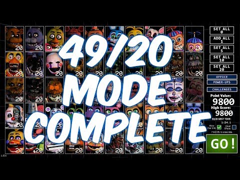 FNaF: Ultimate Custom Night - 49/20 Complete - 9800 Points + Golden Freddy Cutscene