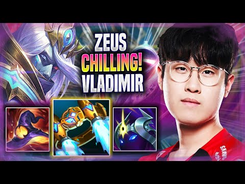 ZEUS CHILLING WITH VLADIMIR! - T1 Zeus Plays Vladimir TOP vs Akshan! | Season 2022