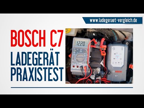 BOSCH C7 Test - Car charger test - 12V car battery charging briefly explained - 12V / 24V charger