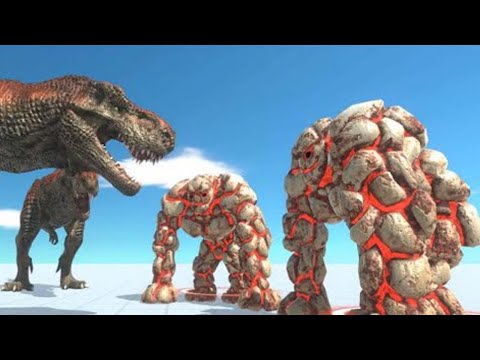 Death Run Trex vs Lava Golem Brachiosaurus Hydra Dinosaur Battle ARBS Animal Revolt Battle Simulator