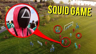 DRONE CATCHES SQUID GAME AT HAUNTED PARK!! (THEY PLAYED A GAME!!)