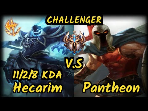 Beansu (HECARIM) vs PANTHEON - 11/2/8 KDA TOP CHALLENGER GAMEPLAY - EUW