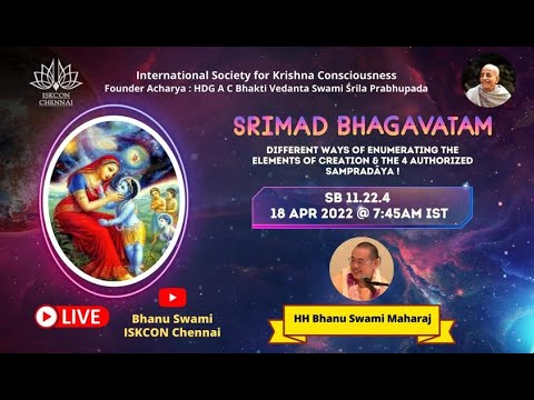 SB_11.22.4 - Different ways of enumerating the elements of creation & the 4 authorized sampradāya !