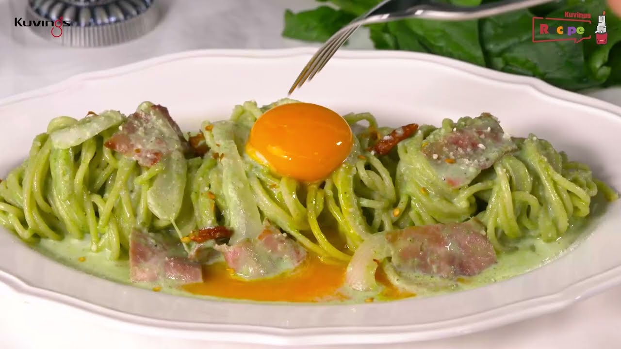 RECIPE "Pasta mì cần tây" cùng máy ép chậm hiệu Kuvings KSP-2428CB [REVO830]