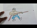 How to draw action word pull