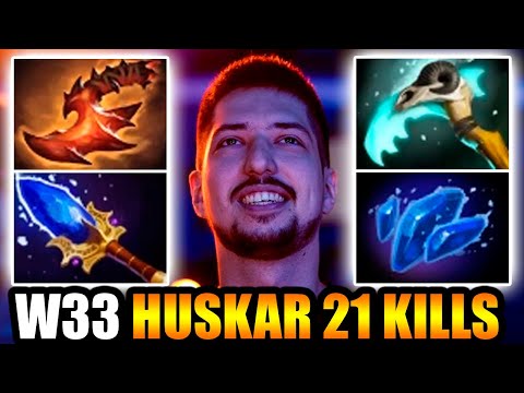 W33 Huskar MID 21 KILLS with Scythe of Vyse & Overwhelming Blink + Scepter/Shard BUILD!!