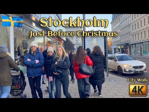 🇸🇪 Stockholm, Just Before Christmas | 4K City Walk