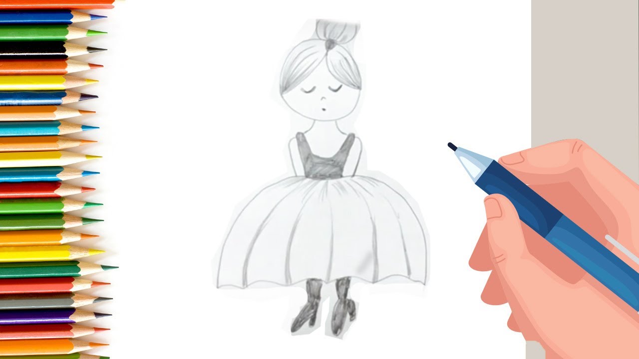 How to draw a ballerina doll