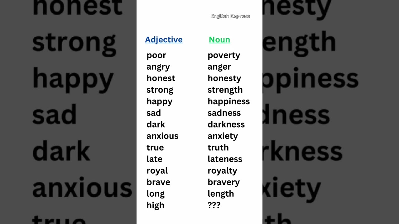 Adjectives and Nouns #learnenglish #adjective #noun #englishgrammar #englishexpress