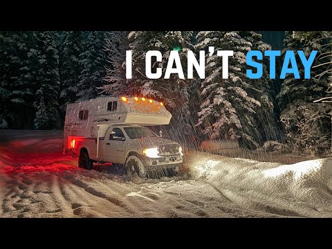 HEAVY SNOW Living In A Truck Camper In Banff National Park