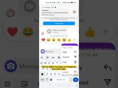 How to delete messages on instagram from both sides? #howto #instagram #tips #tricks #android