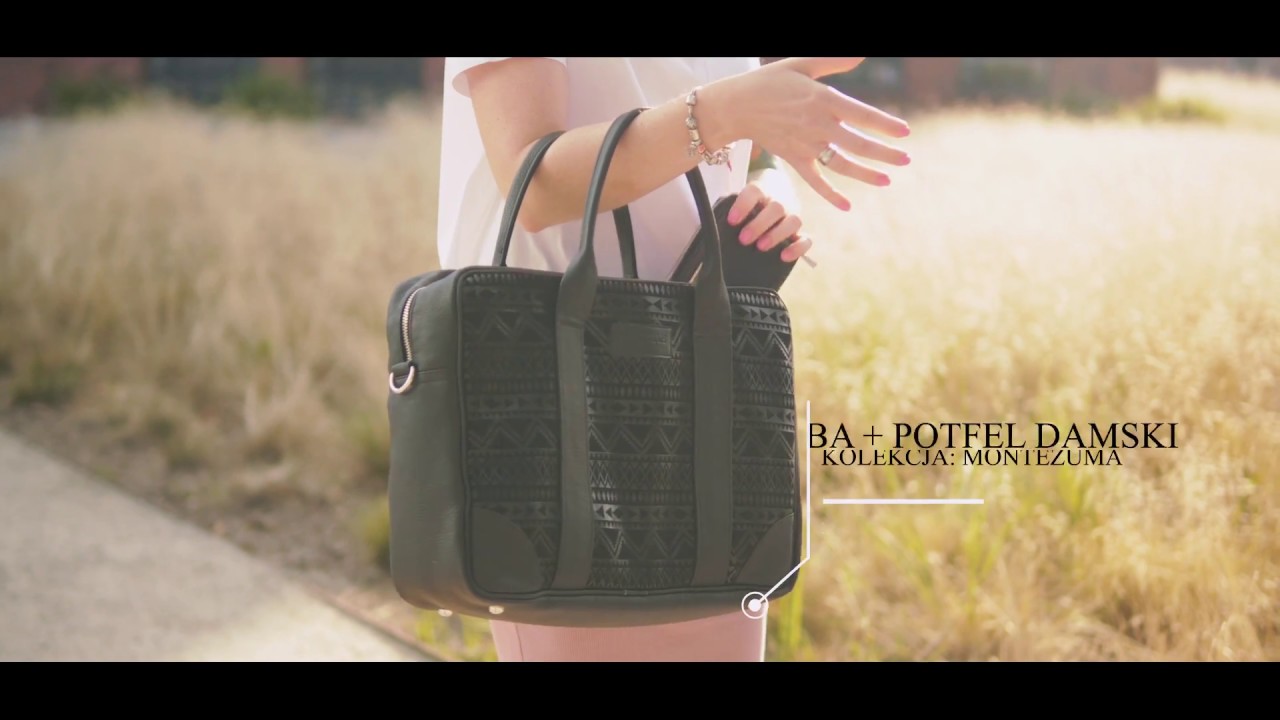 Damska duża torba na laptopa i dokumenty - Montezuma Black - SEMPERTUS