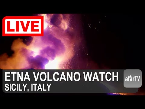 🔴 Live Now: 24/7 Mount Etna Volcano, Sicily, Italy (Multi-cams)