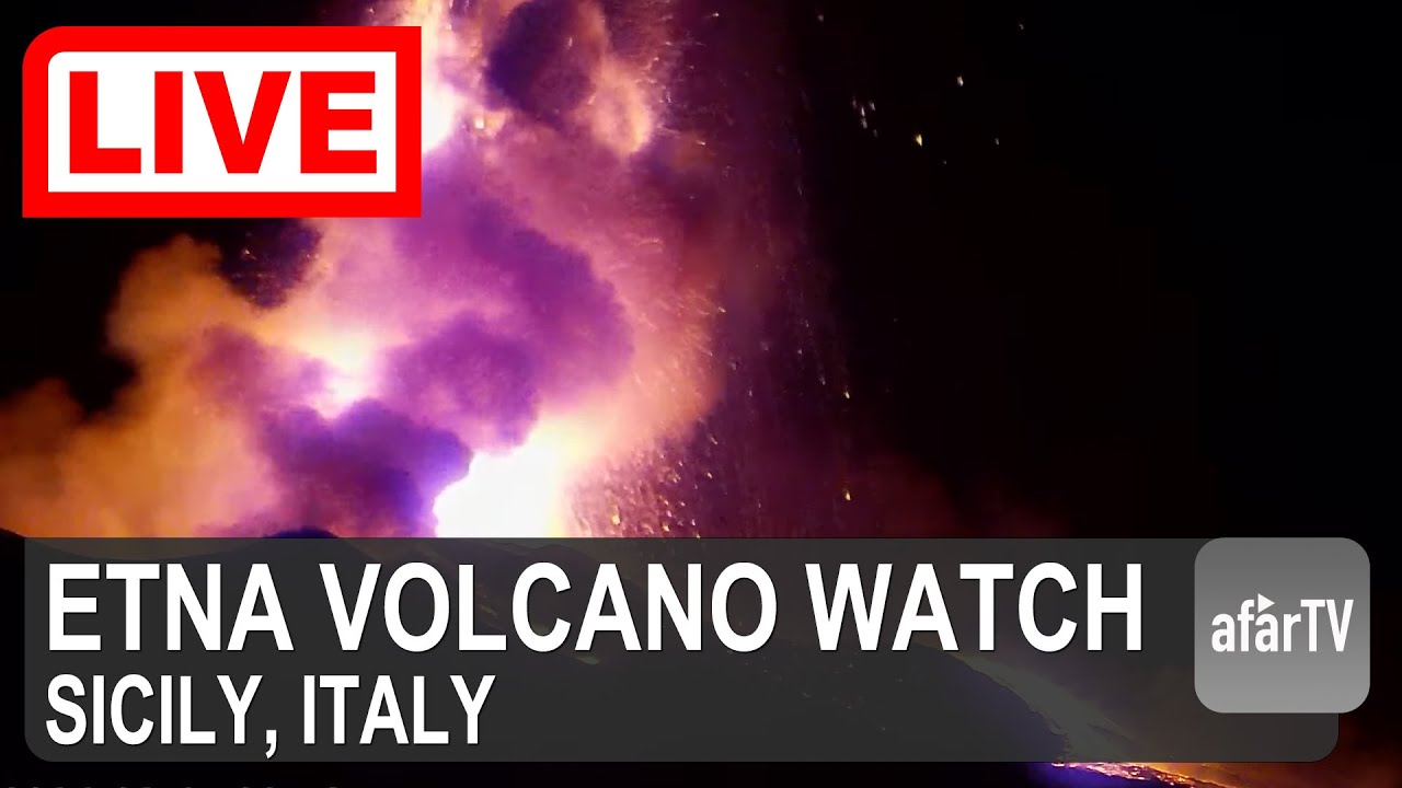 Live webcam view of Mount Etna Live Volcano Cam