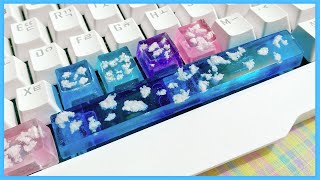구름동동 레진 키캡 만들기💙 Cloudy Sky Resin Keycaps - Mani Land