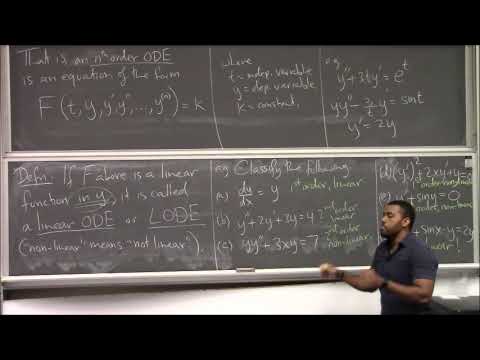 Math 391 Lecture 1 - Intro to Differential Equations; Separation of Variables