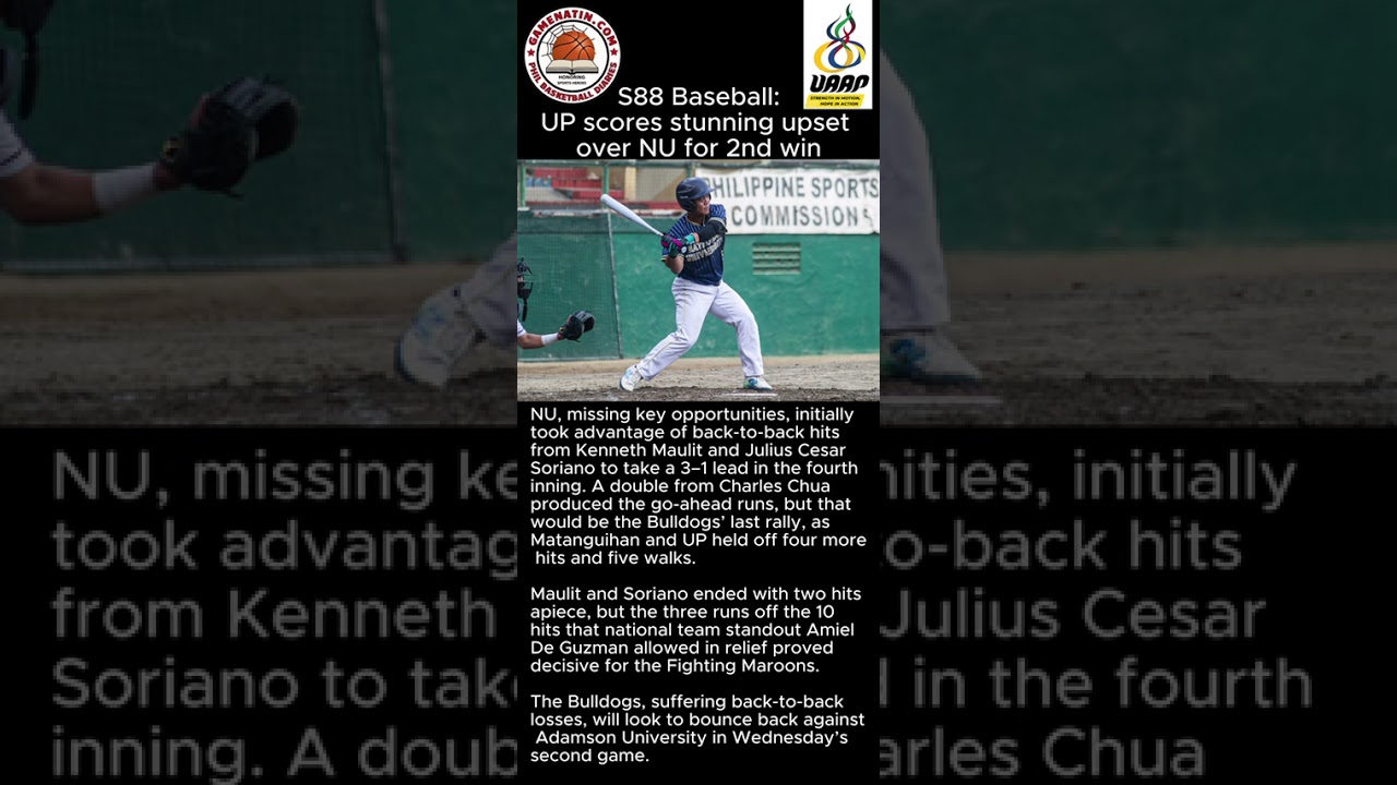 UAAP Men's Baseball: UP stuns defending champion NU, 4-3