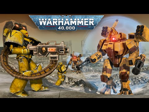 IMPERIAL FISTS vs TAU EMPIRE - Cinematic Battle | Men of War: Warhammer 40k Mod (4K)