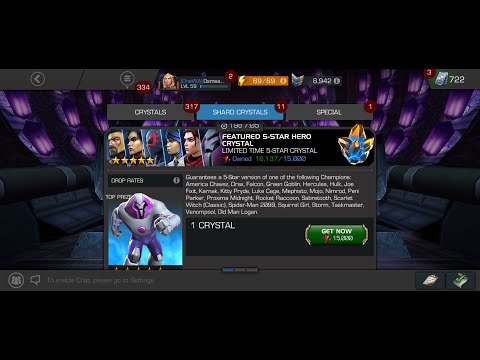 First time opening 5 star featured crystal 💀💀#mcoc #marvel