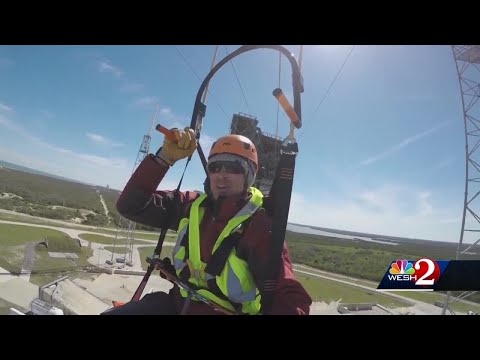 Boeing tests launch pad zip line for escaping astronauts