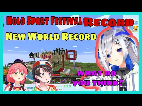 Amane Kanata Broke Her Own Record On Sport Festival | Minecraft [Hololive/Eng Sub]