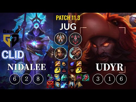 GEN Clid Nidalee vs Udyr Jungle - KR Patch 11.3