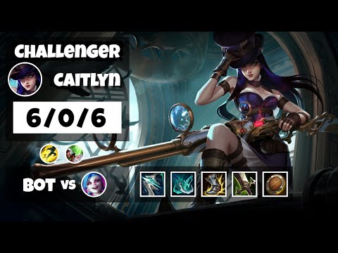 Caitlyn vs Jinx NA Challenger BOT (6/0/6) - v11.10