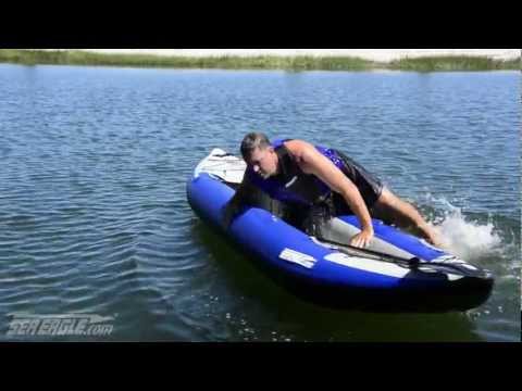 How to get back into an inflatable kayak from the water