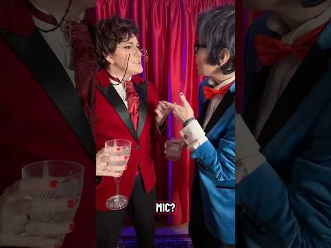 VOX ALASTOR FIGHT FOR THE MIC #hazbinhotel #hazbinhotelcosplay #vox #alastor #cosplay #radiostatic