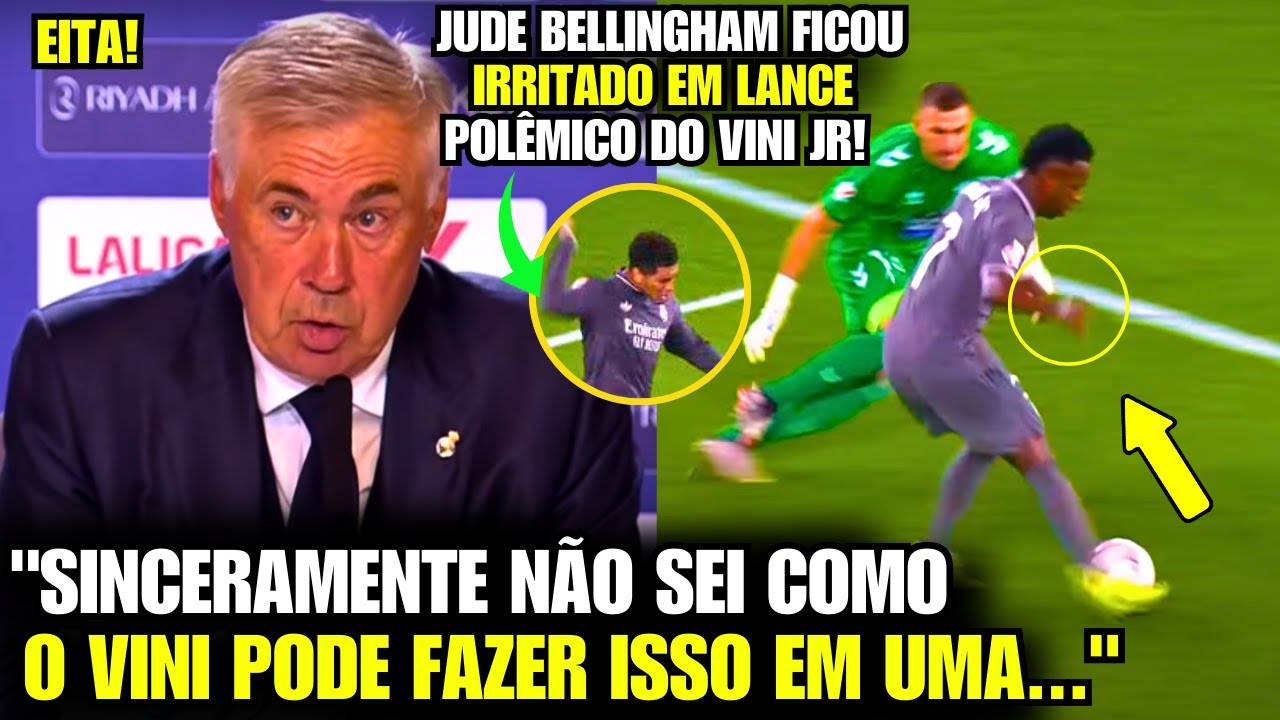 🚨EITA! Olha como o CARLO ANCELOTTI REAGIU AO LANCE POLÊMICO ENTRE O VINICIUS JÚNIOR E O BELLINGHAM!