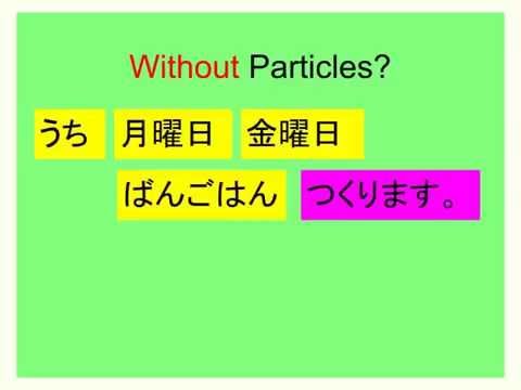 Sentences in Japanese Part 2 Particles