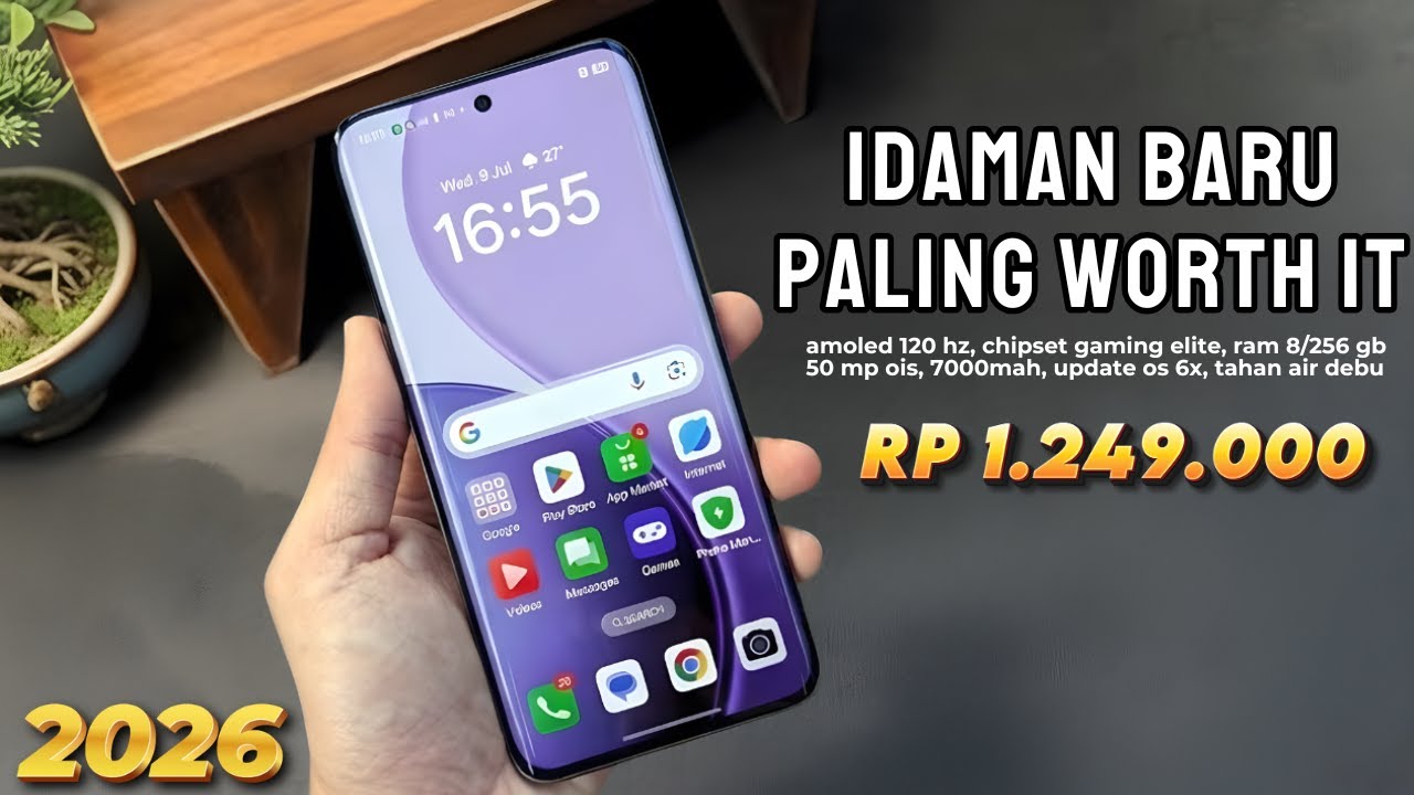 MURAH PALING WORTH IT‼️RAM 8/256 GB, 7000MAH - HP 1 JUTAAN TERBAIK JANUARI 2026