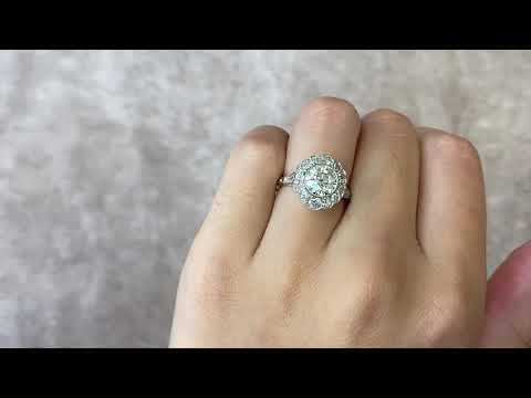 1.60 Carat Old European Cut Diamond and Cluster Ring - Stonehaven Ring - Hand Video