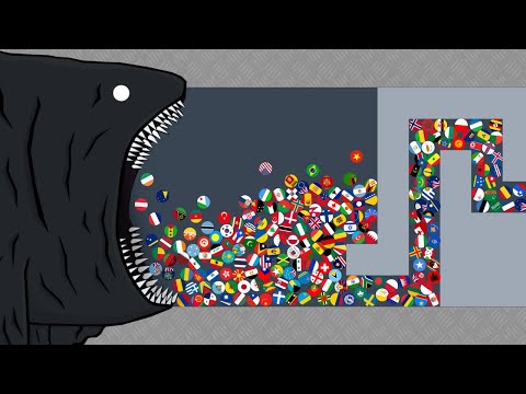 Escape From Bloop #6 - Marble Race Countries in Algodoo