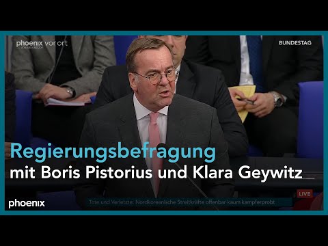 Bundestag: Regierungsbefragung mit Boris Pistorius und Klara Geywitz  | 18.12.24