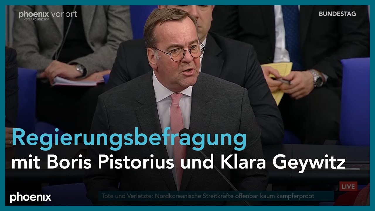 Bundestag: Regierungsbefragung mit Boris Pistorius und Klara Geywitz  | 18.12.24