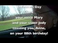Jody Crawford Lavin toasts her sister Anne on her 80th birthday