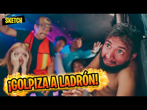 ¡ASALTO termina en GOLPIZA A LADRÓN en combi! 🚎 | SKETCH
