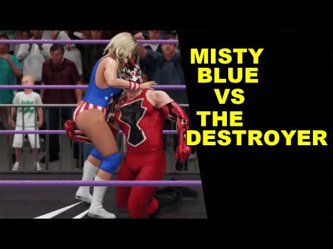 GLOW 1985 Misty Blue Simmes vs The Destroyer - Mixed Match
