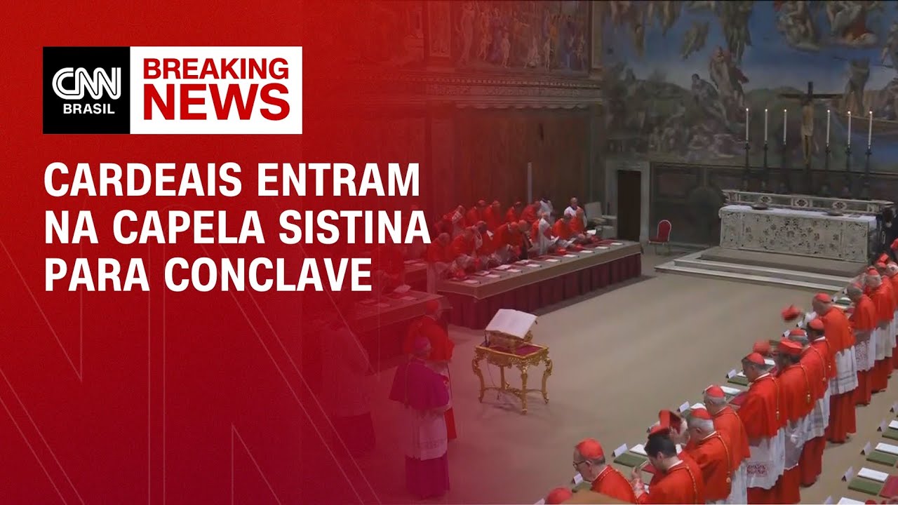 Veja a entrada de cardeais na capela Sistina para o conclave | LIVE CNN
