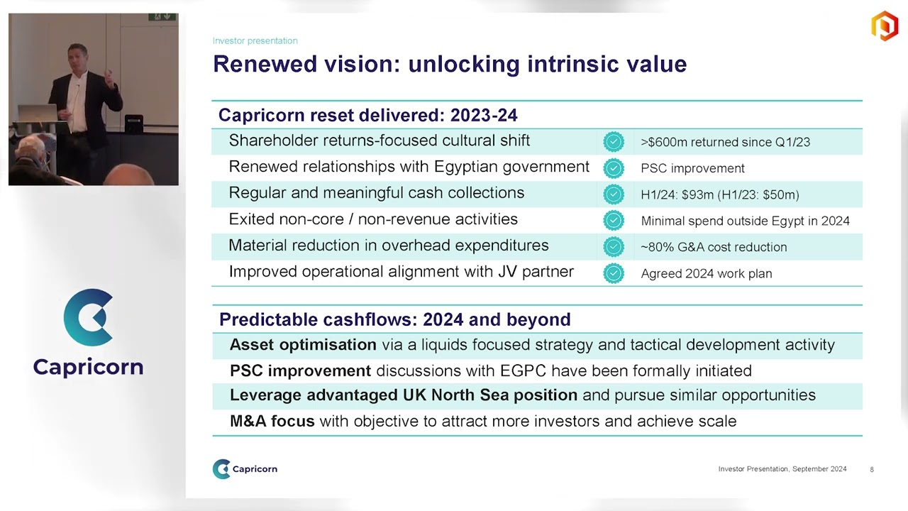 Capricorn Energy CEO on Egypt strategy & shareholder returns - One2One Investor Forum